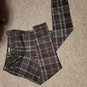 Maurice's Skinny Pants Black, gray,red plaid.